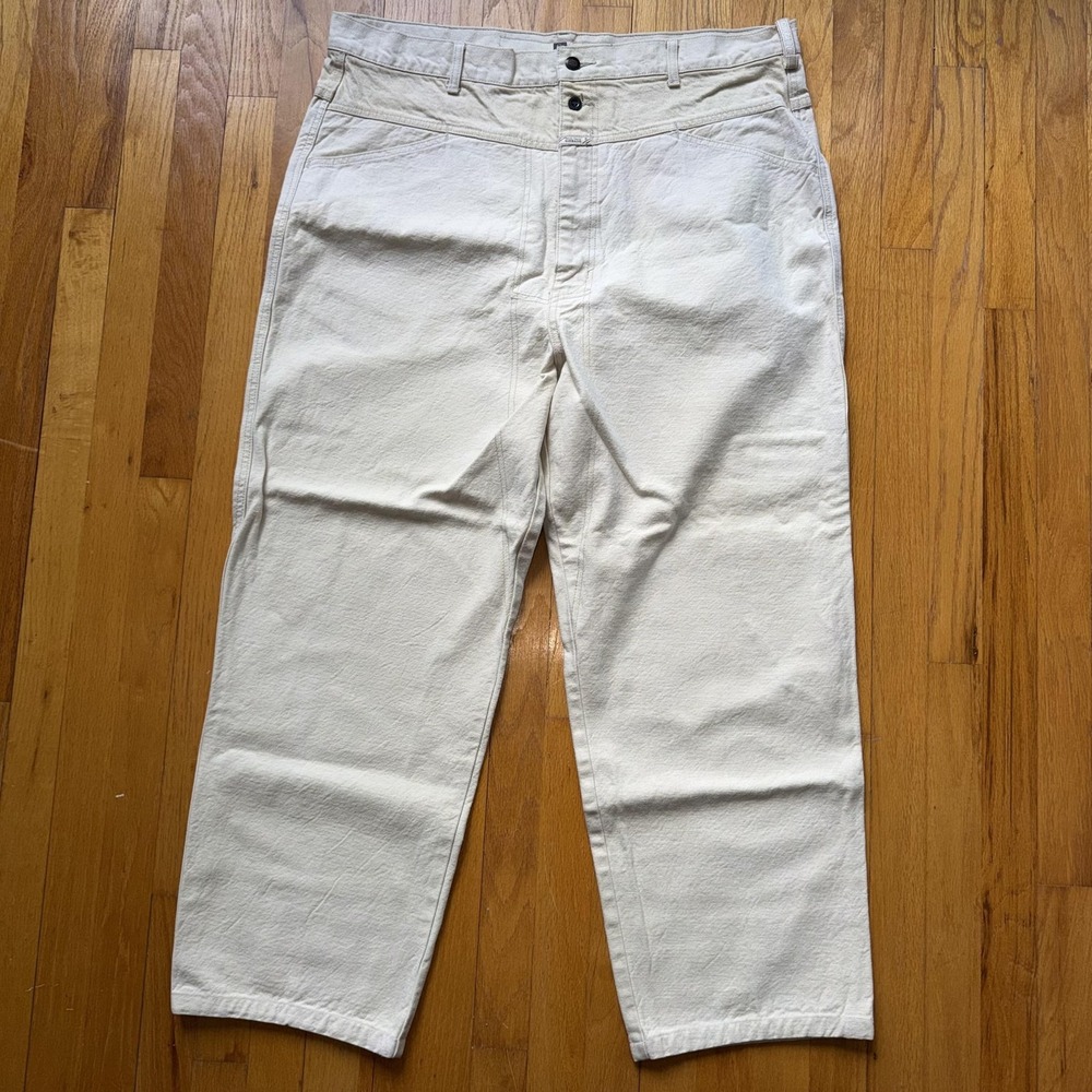 Vintage Marithe Francois Girbaud Jeans Mens 42x28 White Straight Denim Pants VTG